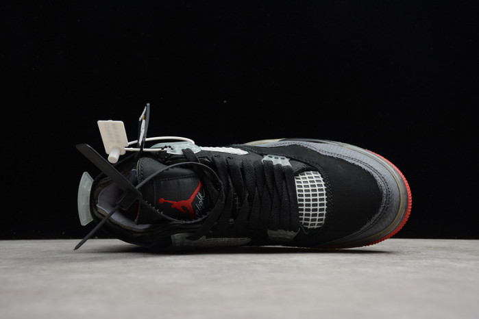 OW x Air Jordan 4 “Bred” CV9388-001