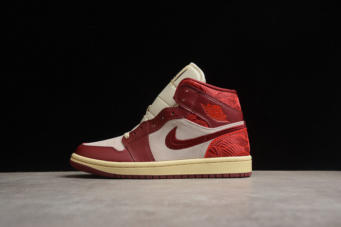 Air Jordan 1 Mid SE Tiki Leaf Team Red DZ2820-601