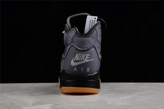 OW Air Jordan 5 SP Black Muslin Fire Red CT8480-001