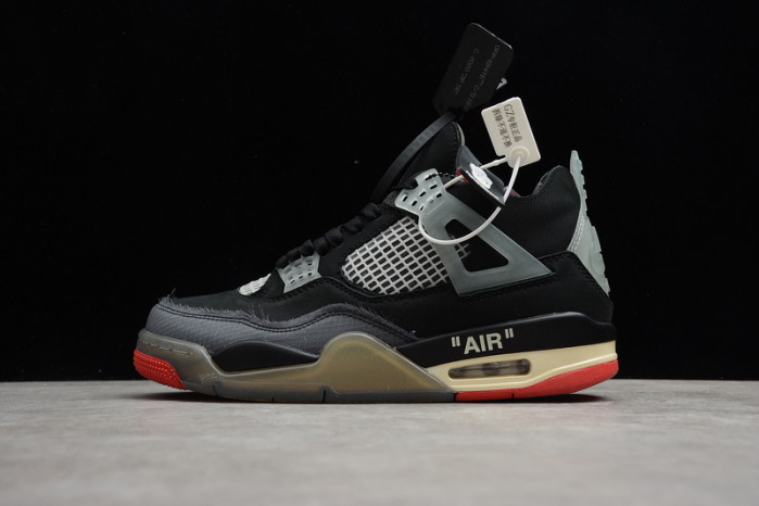 OW x Air Jordan 4 “Bred” CV9388-001