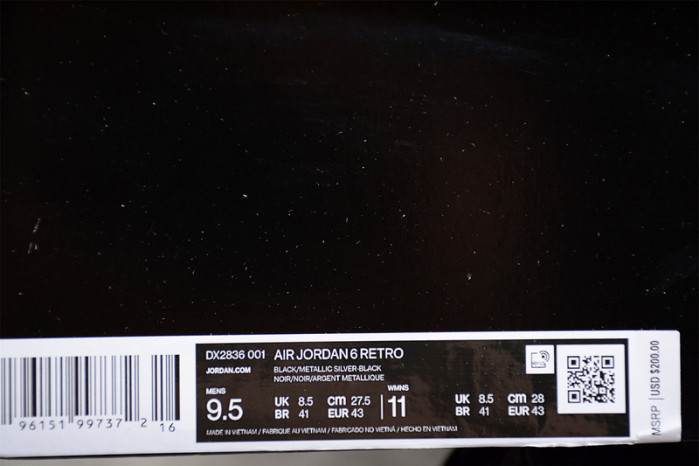 Air Jordan 6 “Metallic Silver” DX2836-001