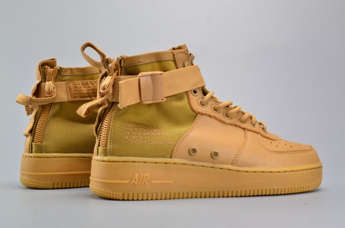 Nike SF Air Force 1 Mid Elemental Gold Leather Shoes AA3966-700