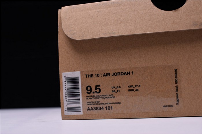 OW Air Jordan 1 Retro Chicago The Ten AA3834-101